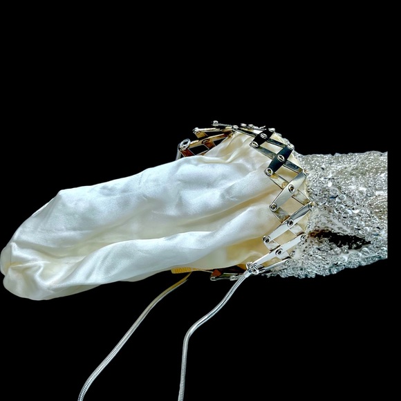 🌺 Vintage Sequined Hinged Evening Bag/Purse - Picture 10 of 13